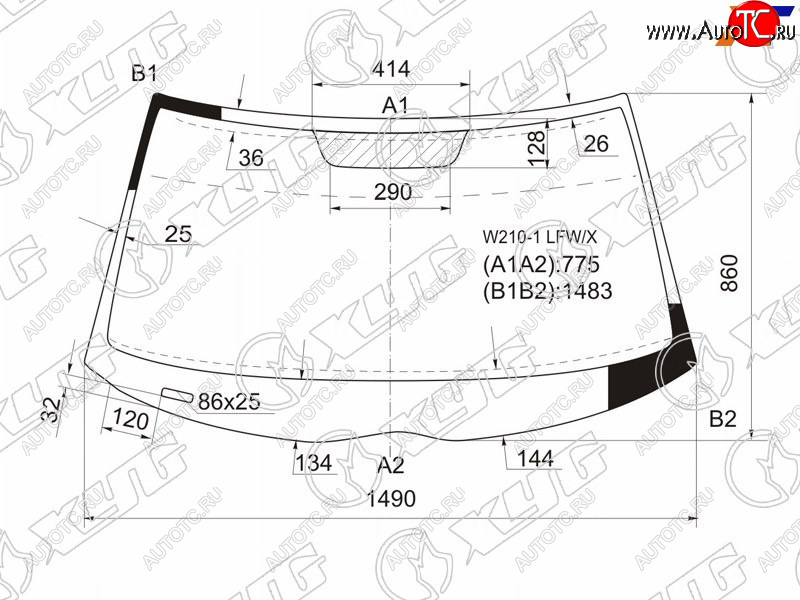 5 249 р. Стекло лобовое Mercedes-Benz E-Class 95-03 XYG W210-1 LFW/X  с доставкой в г. Вологда