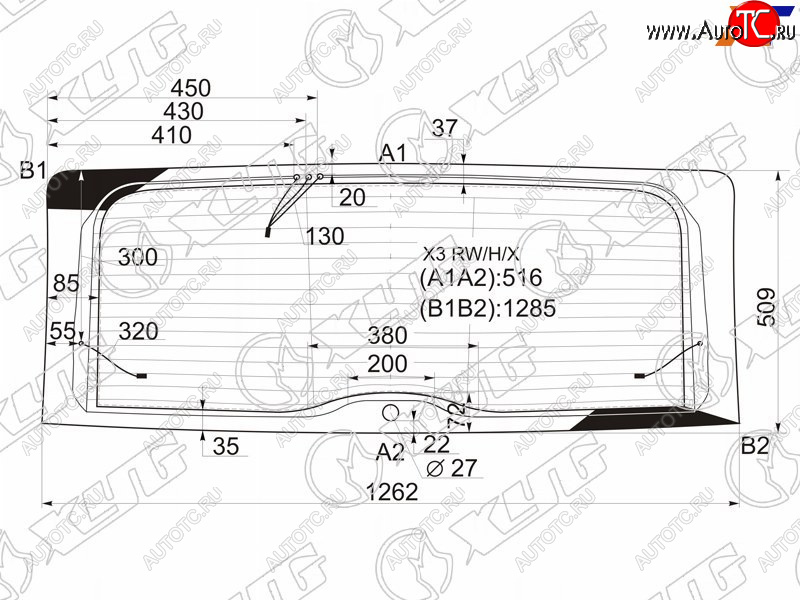 9 749 р. Стекло заднее (Цвет зеленый Обогрев Антенна) BMW X3 03-10 XYG X3 RW/H/X  с доставкой в г. Вологда