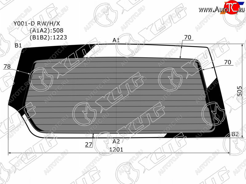 7 199 р. Стекло заднее затемненное с обогревом SUZUKI ESCUDOVITARA 35D 89-97                                XYG Y001-D RW/H/X  с доставкой в г. Вологда
