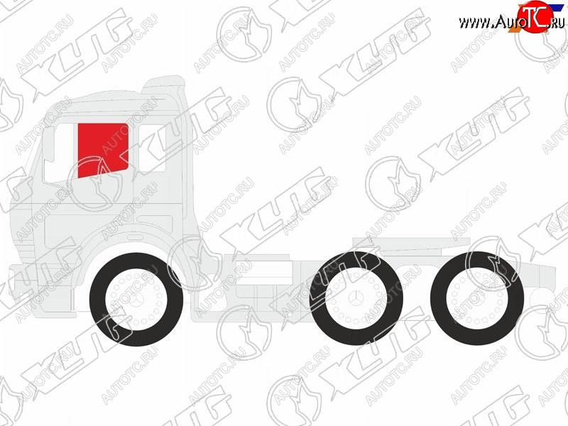 2 499 р. Стекло боковое опускное (Спереди Слева Цвет зеленый) Hino Ranger 86-98 XYG Y630 FD/LH  с доставкой в г. Вологда