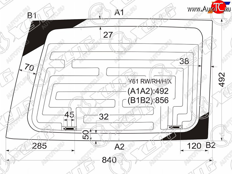 5 599 р. Стекло заднее (Цвет зеленый Обогрев справа. распашная дверь) Nissan Patrol 97-10  Safari 97-07 XYG Y61 RW/RH/H/X  с доставкой в г. Вологда