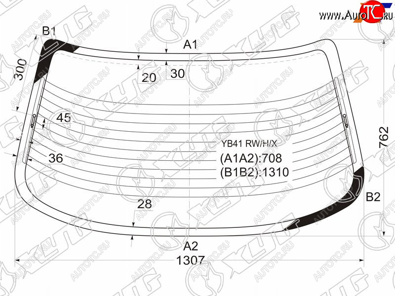 8 749 р. Стекло заднее с обогревом MITSUBISHI GALANT 4D SED 92-96                                             XYG YB41 RW/H/X  с доставкой в г. Вологда