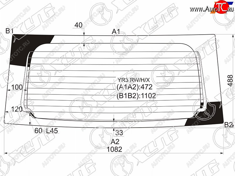 7 299 р. Стекло заднее (Цвет зеленый Обогрев) Nissan Moco 06-11  Suzuki MR Wagon 06-10 XYG YR3 RW/H/X  с доставкой в г. Вологда
