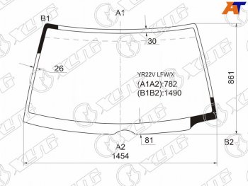 Стекло лобовое (С вырезом под щетки) Toyota Lite Ace 92-96  Town Ace 92-96 XYG YR22V LFW/X