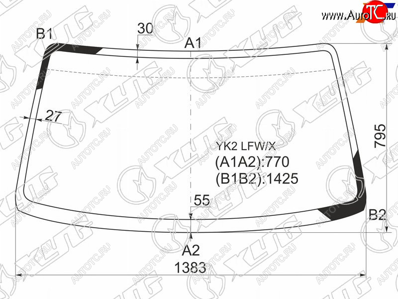 4 999 р. Стекло лобовое Chevrolet MW 03-10  Suzuki Wagon R 98-03  Wagon R Solio 00-05  Wagon R Wide 97-98 XYG YK2 LFW/X  с доставкой в г. Вологда