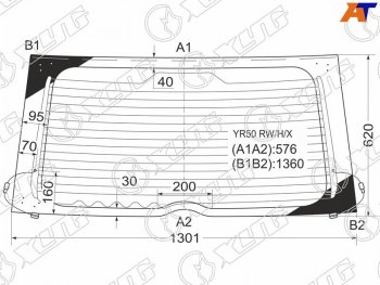 Стекло заднее (Цвет зеленый Обогрев) Toyota Noah 01-07  Voxy 01-07 XYG YR50 RW/H/X