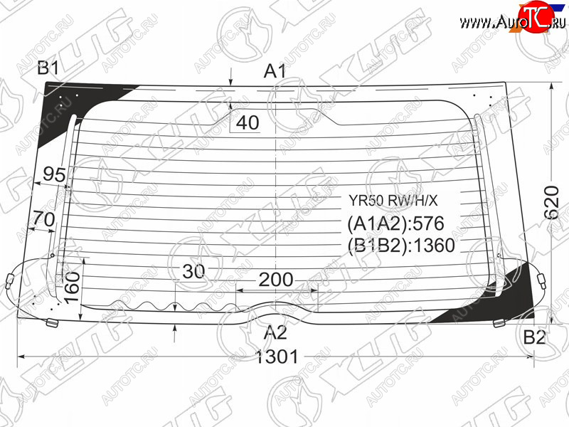 10 399 р. Стекло заднее (Цвет зеленый Обогрев) Toyota Noah 01-07  Voxy 01-07 XYG YR50 RW/H/X  с доставкой в г. Вологда