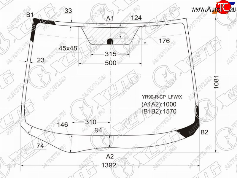6 299 р. Стекло лобовое Toyota Noah 07-13  Voxy 07-13 XYG YR90-R-CP LFW/X  с доставкой в г. Вологда