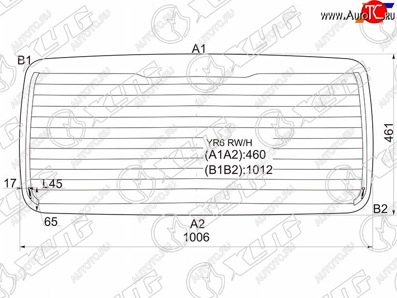 7 599 р. Стекло заднее (Цвет зеленый Обогрев) Suzuki Jimny 98-19  Jimny Sierra 02-18  Jimny Wide 98-02 XYG YR6 RW/H  с доставкой в г. Вологда