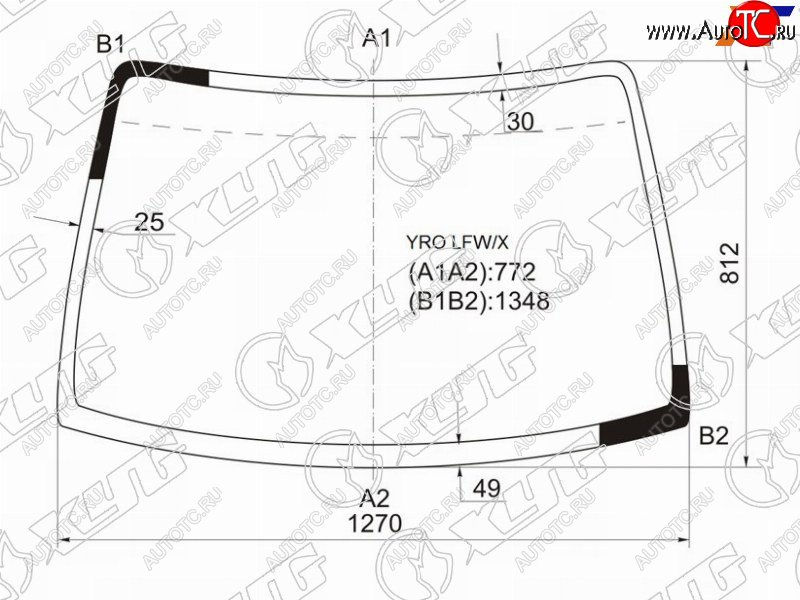 10 899 р. Стекло лобовое MAZDA LAPUTA 99-06 XYG YRO LFW/X, yrolfwx XYG YRO LFW/X  с доставкой в г. Вологда