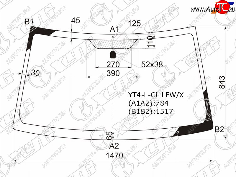 5 199 р. Стекло лобовое Suzuki Escudo 05-17  Grand Vitara 05-16 XYG YT4-L-CL LFW/X  с доставкой в г. Вологда