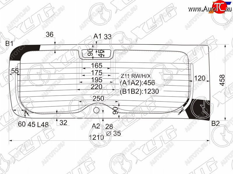 9 599 р. Стекло заднее с обогревом NISSAN CUBE 02-08                                                          XYG Z11 RW/H/X  с доставкой в г. Вологда