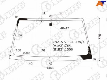 4 999 р. Стекло лобовое Toyota Hilux Pick Up 04-15  4Runner 02-09  Fortuner 04-15  Hilux Surf 02-09 XYG ZN215-VP-CL LFW/X  с доставкой в г. Вологда. Увеличить фотографию 1