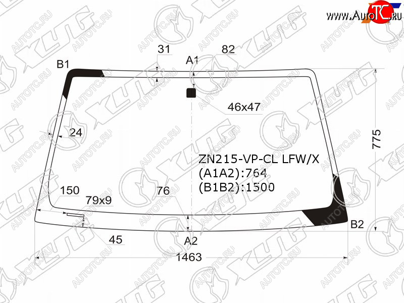 4 999 р. Стекло лобовое Toyota Hilux Pick Up 04-15  4Runner 02-09  Fortuner 04-15  Hilux Surf 02-09 XYG ZN215-VP-CL LFW/X  с доставкой в г. Вологда
