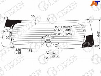 Стекло заднее (Цвет зеленый Обогрев 5D HBK) Suzuki Swift 03-10 XYG ZC11S RW/H/X