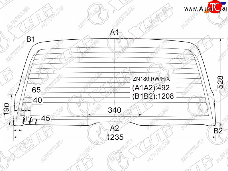 7 199 р. Стекло заднее (Цвет зеленый Обогрев) Toyota 4Runner 95-02  Hilux Surf 95-02 XYG ZN180 RW/H/X  с доставкой в г. Вологда