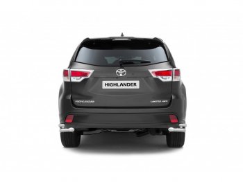 22 549 р. Защита заднего бампера (двойная, уголки d63/51 мм) Toyota Highlander XU50 рестайлинг (2016-2020)  с доставкой в г. Вологда. Увеличить фотографию 2