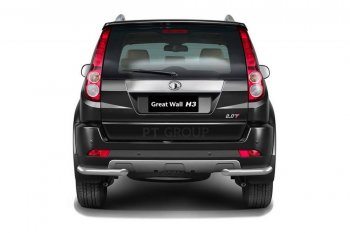 13 999 р. Защита заднего бампера (уголки d63 мм) Petroil Tuning Great Wall Hover H3 (2017-2025) (нержавейка полированна)  с доставкой в г. Вологда. Увеличить фотографию 2