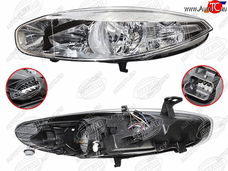 10 799 р. Фара левая (галоген, с электрокорректором) AYFAR Renault Fluence дорестайлинг (2010-2012)  с доставкой в г. Вологда