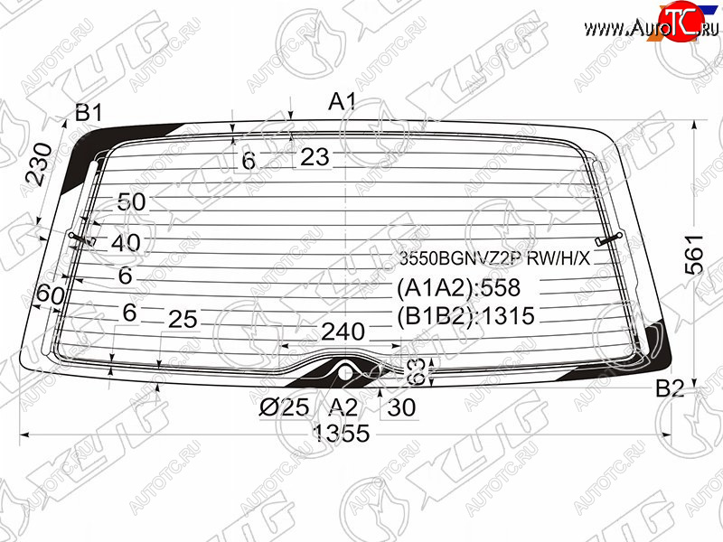 9 549 р. Стекло заднее (Цвет зеленый Обогрев) Ford Galaxy 95-06  SEAT Alhambra 96-10  Volkswagen Sharan 95 XYG 3550BGNVZ2P RW/H/X  с доставкой в г. Вологда