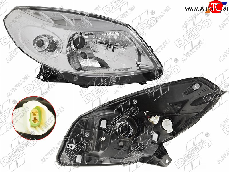 11 399 р. Фара RENAULT SANDERO 10-14 RH DEPO 551-1170R-LDEM1  с доставкой в г. Вологда