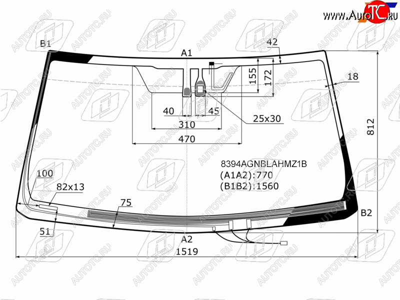 9 299 р. Стекло лобовое (Обогрев щеток Антенна Датчик дождя) Toyota Land Cruiser Prado (J150) 09-17  Lexus FUYAO 8394AGNBLAHMZ1B  с доставкой в г. Вологда