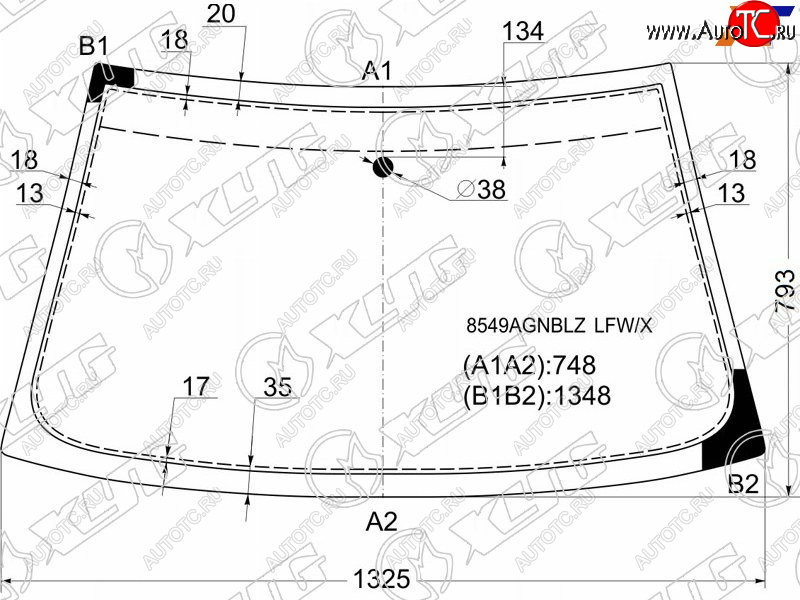 5 299 р. Стекло лобовое Volkswagen Polo 94-01  SEAT Cordoba 93-99  Ibiza 93-02  Inca 95-03  Volkswagen Ca XYG 8549AGNBLZ LFW/X  с доставкой в г. Вологда