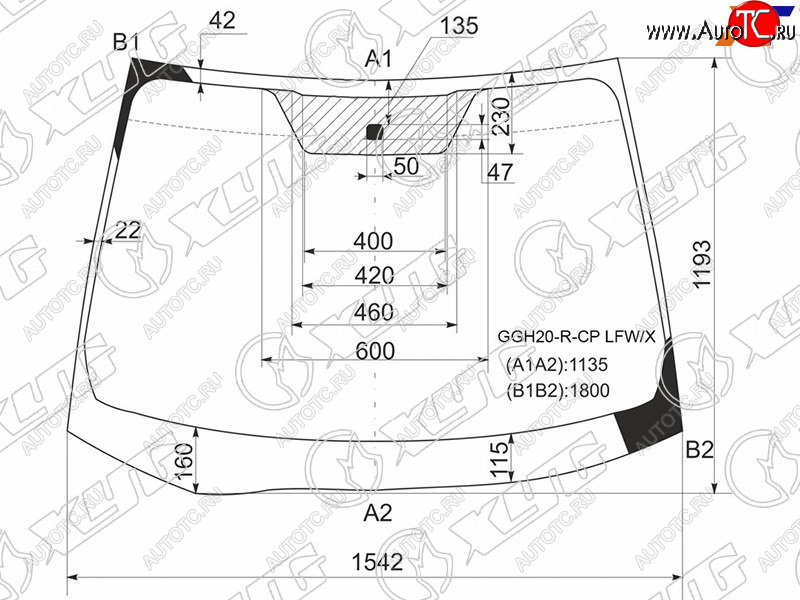 11 849 р. Стекло лобовое Toyota Alphard (H20) 08-15 XYG GGH20-R-CP LFW/X  с доставкой в г. Вологда