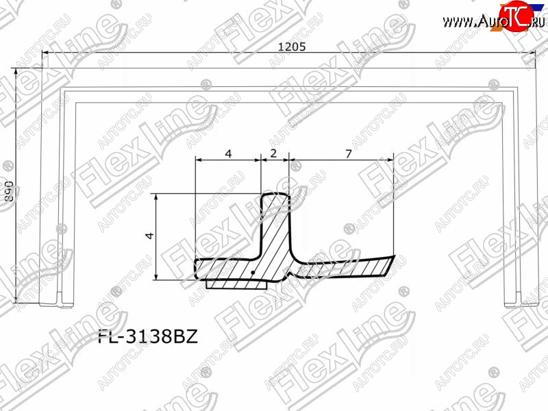 2 599 р. Молдинг лобового стекла Toyota Prius (ZVW30) 09-16  Prius PHV 12-16 FLEXLINE FL-3138BZ  с доставкой в г. Вологда