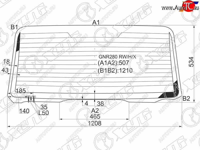 8 449 р. Стекло заднее (Цвет зеленый Обогрев) Toyota 4Runner 09-24 XYG GNR280 RW/H/X  с доставкой в г. Вологда