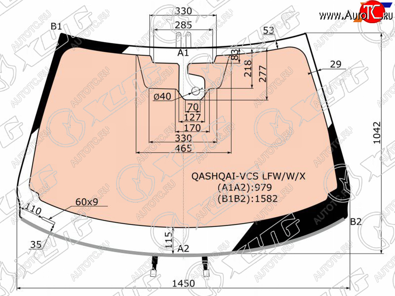21 649 р. Стекло лобовое (Обогрев полный Датчик дождя Молдинг) Nissan Qashqai 13-19 XYG QASHQAI-VCS LFW/W/X  с доставкой в г. Вологда