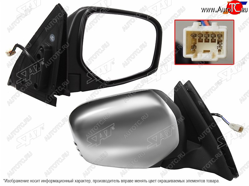 8 599 р. Зеркало Mitsubishi L200 07-16  Pajero Sport 08-17 (Справа Обогрев Регулировка Складывание 7 кон SAT ST-16-0062  с доставкой в г. Вологда