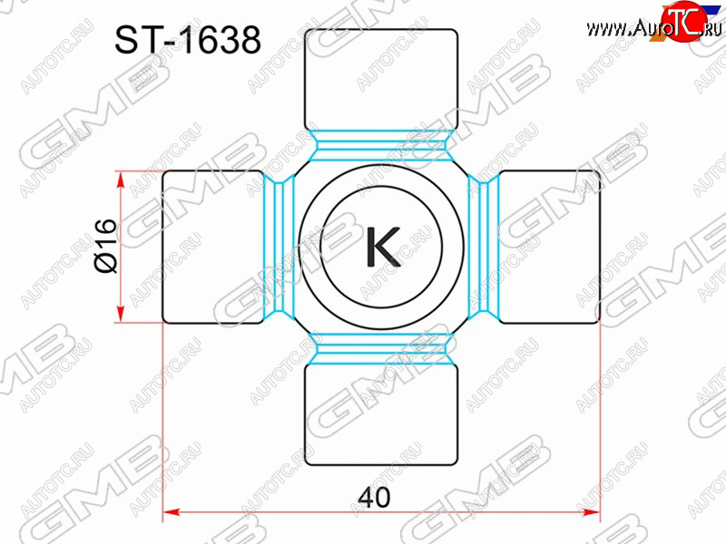 519 р. Крестовина рулевого вала TOYOTA CALDINA AT191 CT19# 92-98CORONA AT190 CT19# ST19# GMB ST-1638  с доставкой в г. Вологда