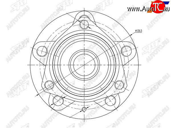 2 999 р. Ступичный узел передзад AUDI A3 03-13SKODA OCTAVIA 04-YETI 10-VW GOLF 03-08 SAT ST-1K0498621  с доставкой в г. Вологда