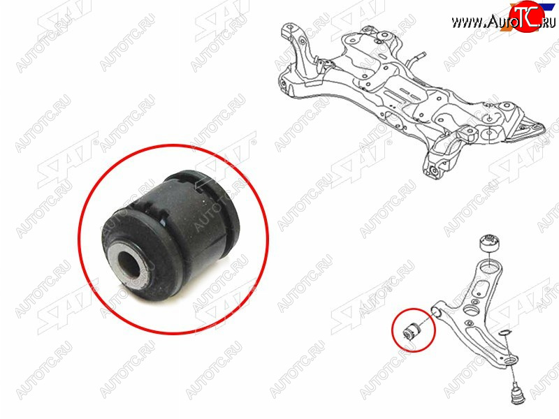 319 р. Сайлентблок Hyundai Creta 15-20  Elantra 10-20  Kia Ceed 12-18  Cerato 13-20  Hyundai i30 11-17 SAT ST-54551-3X000  с доставкой в г. Вологда