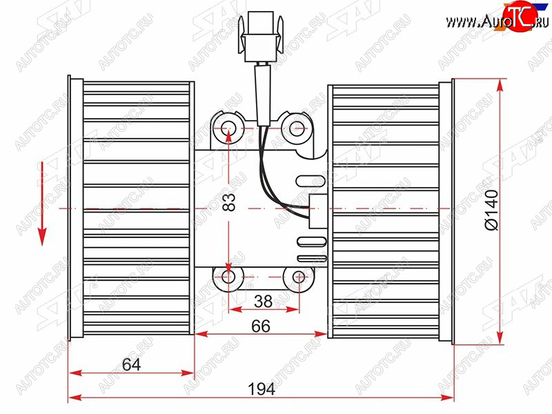 3 399 р. Мотор отопителя салона BMW 3-Series 98-06 SAT ST-64118372797  с доставкой в г. Вологда