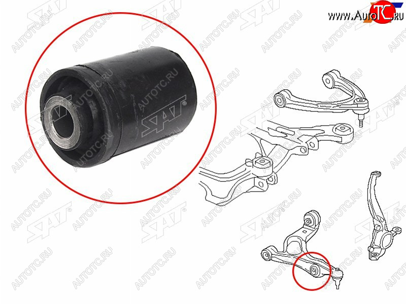 499 р. Сайлентблок Audi Q7 05-15  Volkswagen Touareg 02-18  Porsche Cayenne 02-10 SAT ST-7L0412333A  с доставкой в г. Вологда
