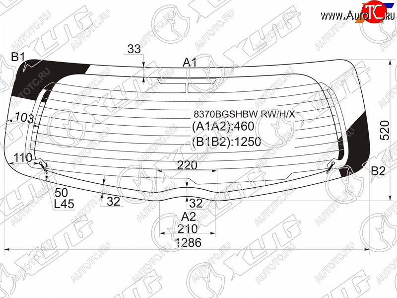 7 499 р. Стекло заднее (Цвет зеленый Обогрев 35D HBK) Toyota Vitz 05-10  Yaris 05-13 XYG 8370BGSHBW RW/H/X  с доставкой в г. Вологда