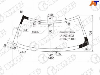 Стекло лобовое (Датчик дождя) Mini Clubman Cooper 08-14  Hatch Cooper 01-06 XYG FW02305 LFW/X