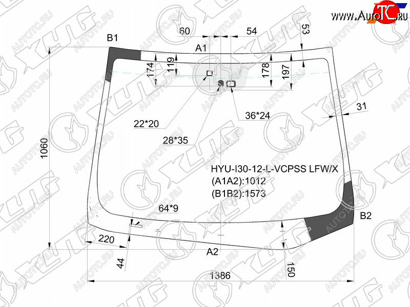 7 999 р. Стекло лобовое + дд +дзапотевания HYUNDAI i30 5D HBKWGN 12-17                                      XYG HYU-I30-12-L-VCPSS LFW/X  с доставкой в г. Вологда