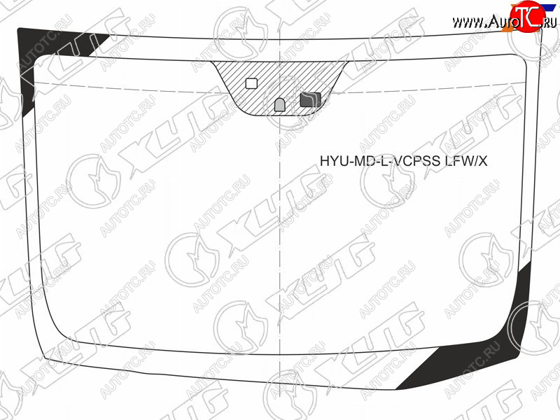 6 499 р. Стекло лобовое (Датчик дождя Место под датчик запотевания) Hyundai Elantra 10-16  Avante 10-15 XYG HYU-MD-L-VCPSS LFW/X  с доставкой в г. Вологда