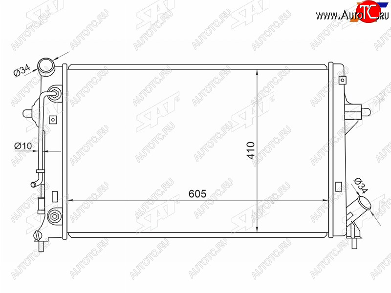 7 399 р. Радиатор охлаждающей жидкости SAT  KIA Seltos (2019-2025)  с доставкой в г. Вологда