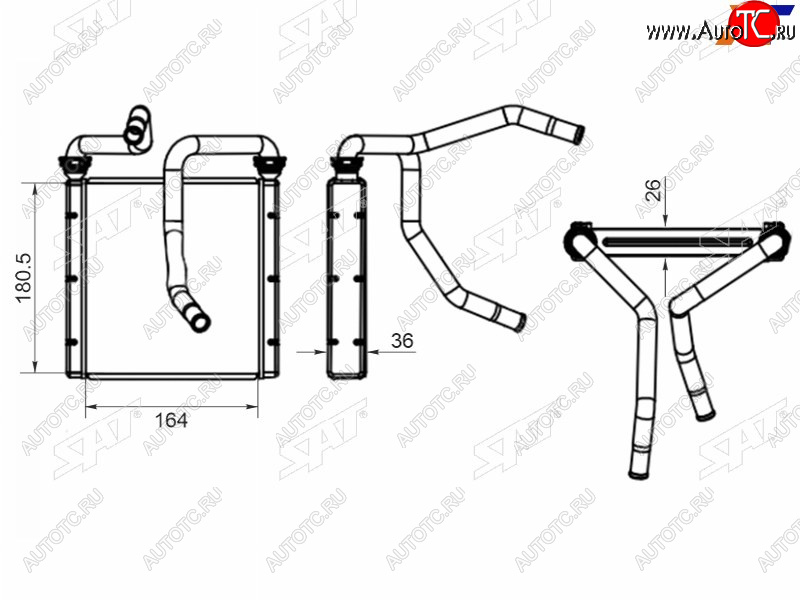 2 979 р. Радиатор отопителя салона SUBARU LEGACY 97-03 SAT ST-87-0014  с доставкой в г. Вологда