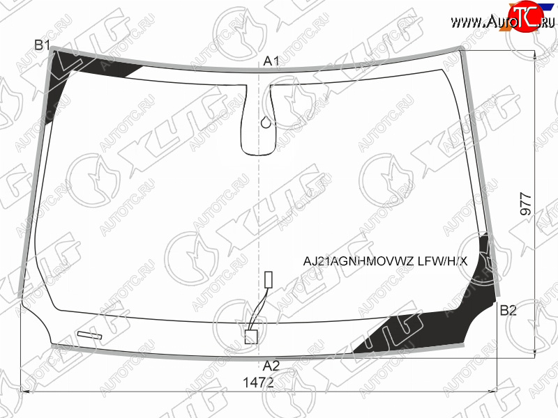 14 449 р. Стекло лобовое (Обогрев щеток Датчик дождя Молдинг) Jeep Compass 16- XYG AJ21AGNHMOVWZ LFW/H/X  с доставкой в г. Вологда