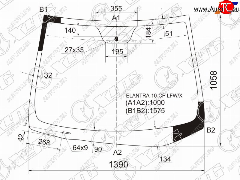 6 249 р. Стекло лобовое Hyundai Elantra 10-16  Avante 10-15 XYG ELANTRA-10-CP LFW/X  с доставкой в г. Вологда