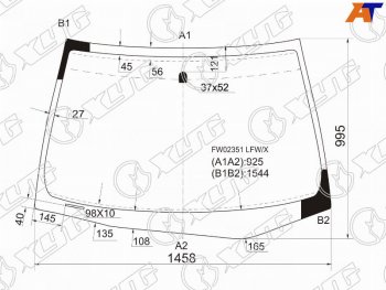 Стекло лобовое Honda Accord USA 02-08  Inspire 03-07 XYG FW02351 LFW/X