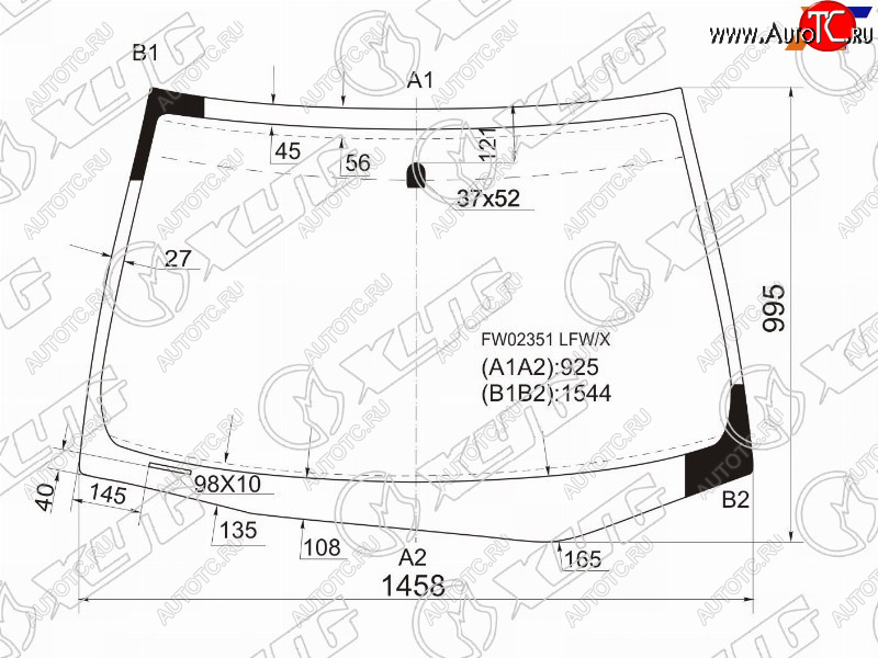 8 349 р. Стекло лобовое Honda Accord USA 02-08  Inspire 03-07 XYG FW02351 LFW/X  с доставкой в г. Вологда