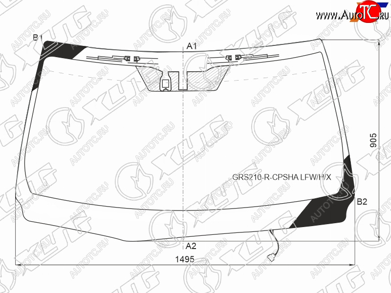 12 549 р. Стекло лобовое (Обогрев щеток Антенна Датчик дождя) Toyota Crown 12-18 XYG GRS210-R-CPSHA LFW/H/X  с доставкой в г. Вологда
