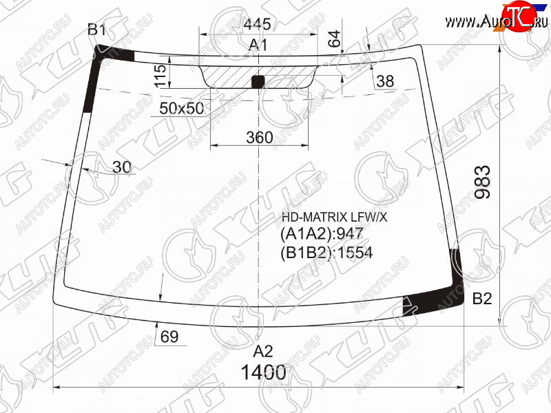 6 299 р. Стекло лобовое Hyundai Lavita 01-07  Matrix 01-10 XYG HD-MATRIX LFW/X  с доставкой в г. Вологда