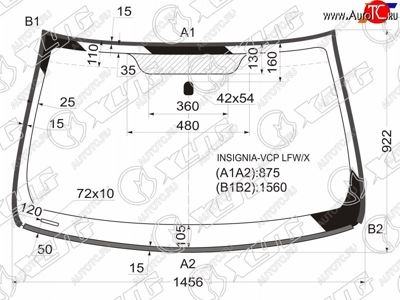6 999 р. Стекло лобовое (Молдинг) Opel Insignia 08-17 XYG INSIGNIA-VCP LFW/X  с доставкой в г. Вологда